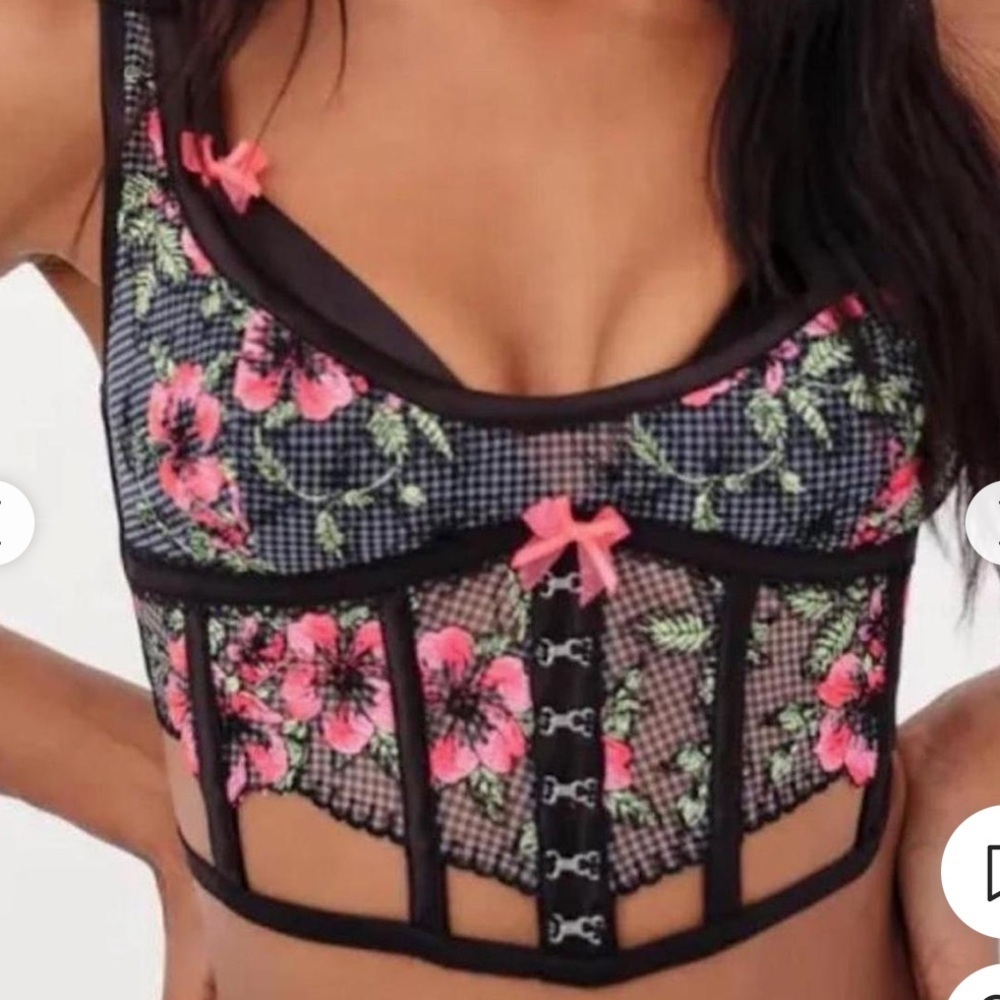 For love & lemons bustier + thong. Nwot 2 piece set. embroidered